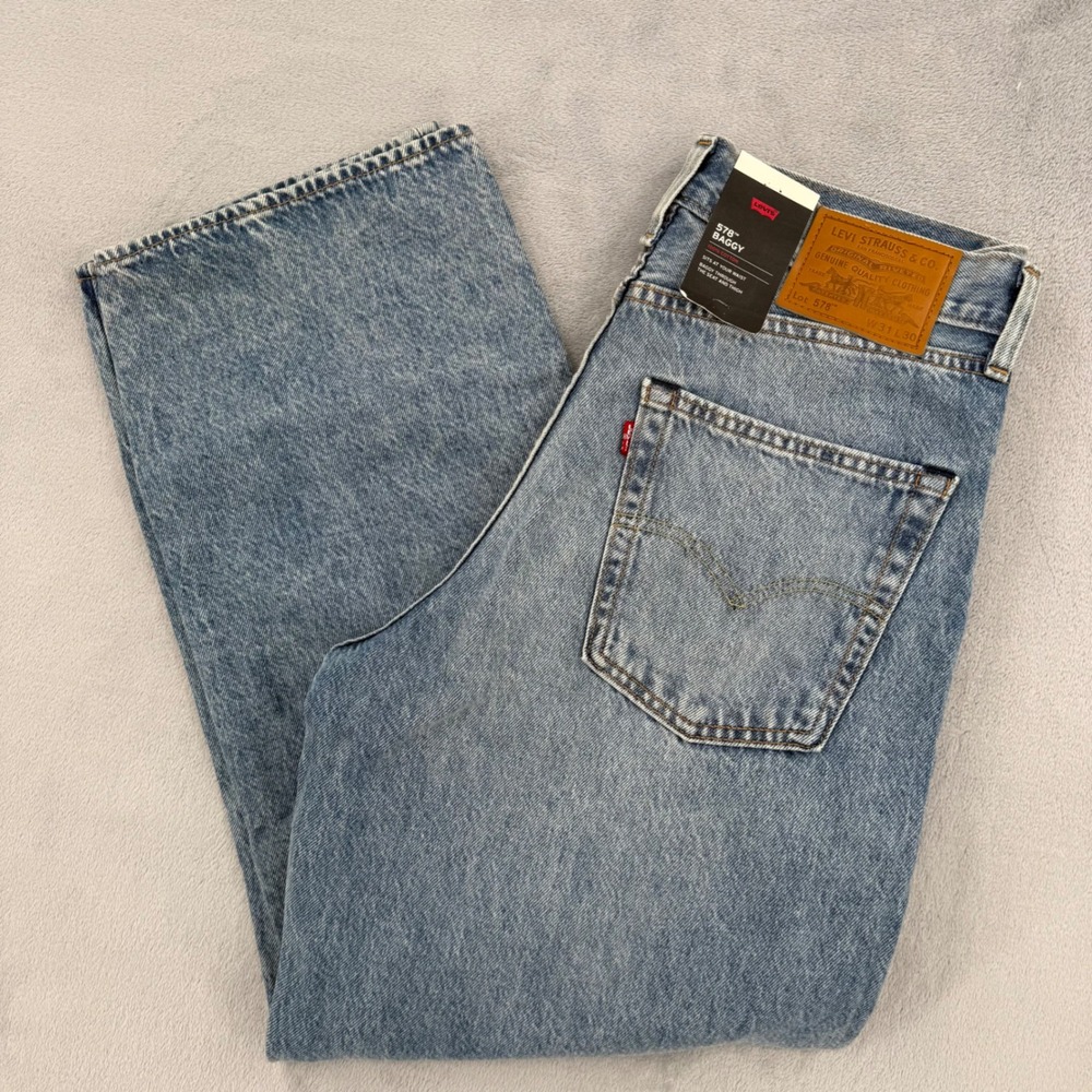 Levis 578 Premium Jeans Pants Mens Size W31 L30 Baggy Light Wash Blue Denim NEW